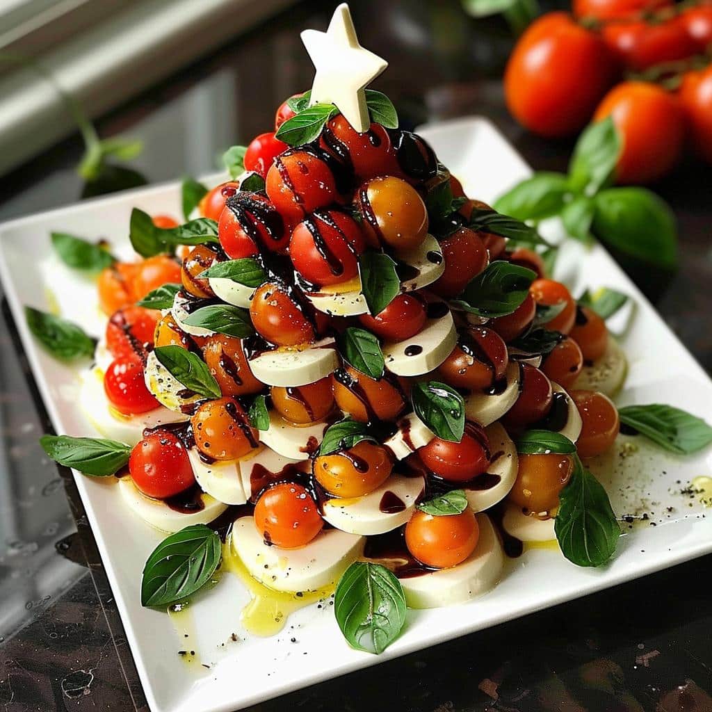 Caprese Christmas Tree: Elegant Edible Centerpiece for Holidays