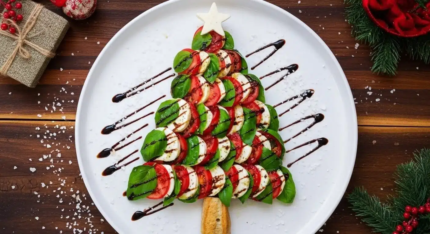Simple Caprese Christmas Tree: Dazzle Guests Effortlessly
